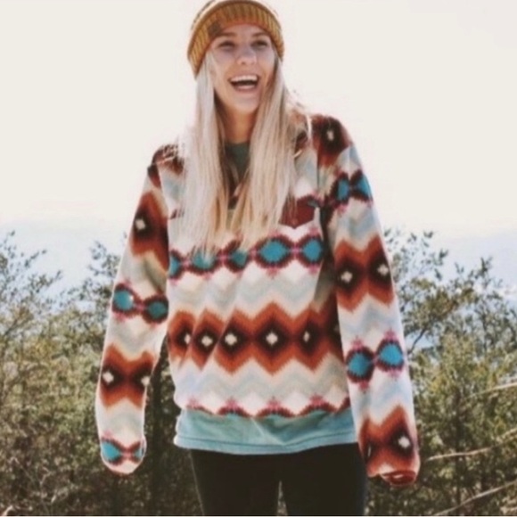 Patagonia Sweaters - Patagonia Timber Synchilla Fleece Snap T Aztec - Timber Twist Printed Small